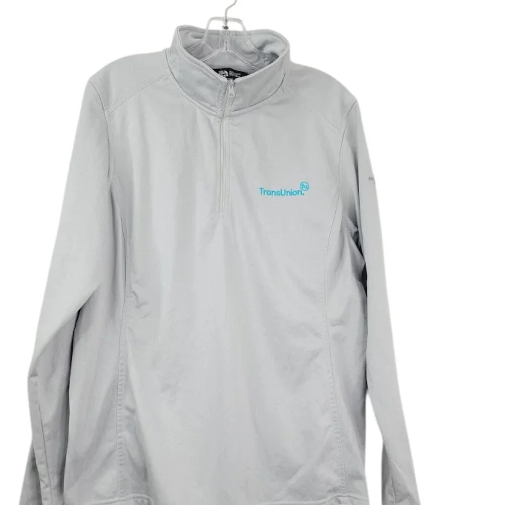 The North Face Men's Gray 1/4 Zip Long Sleeve Athletic Pullover Jacket Size XL‎